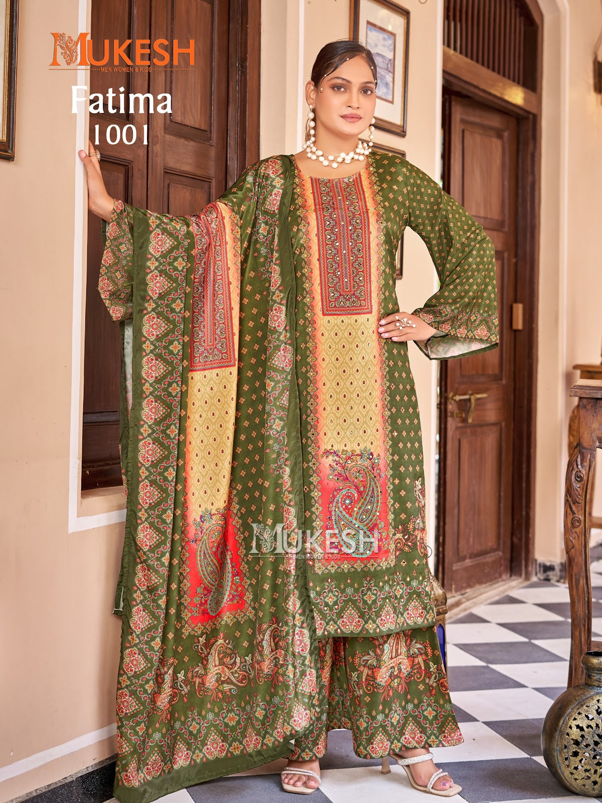 Fatima Mukesh Banwery Crape Silk Pakistani Readymade Suits Supplier