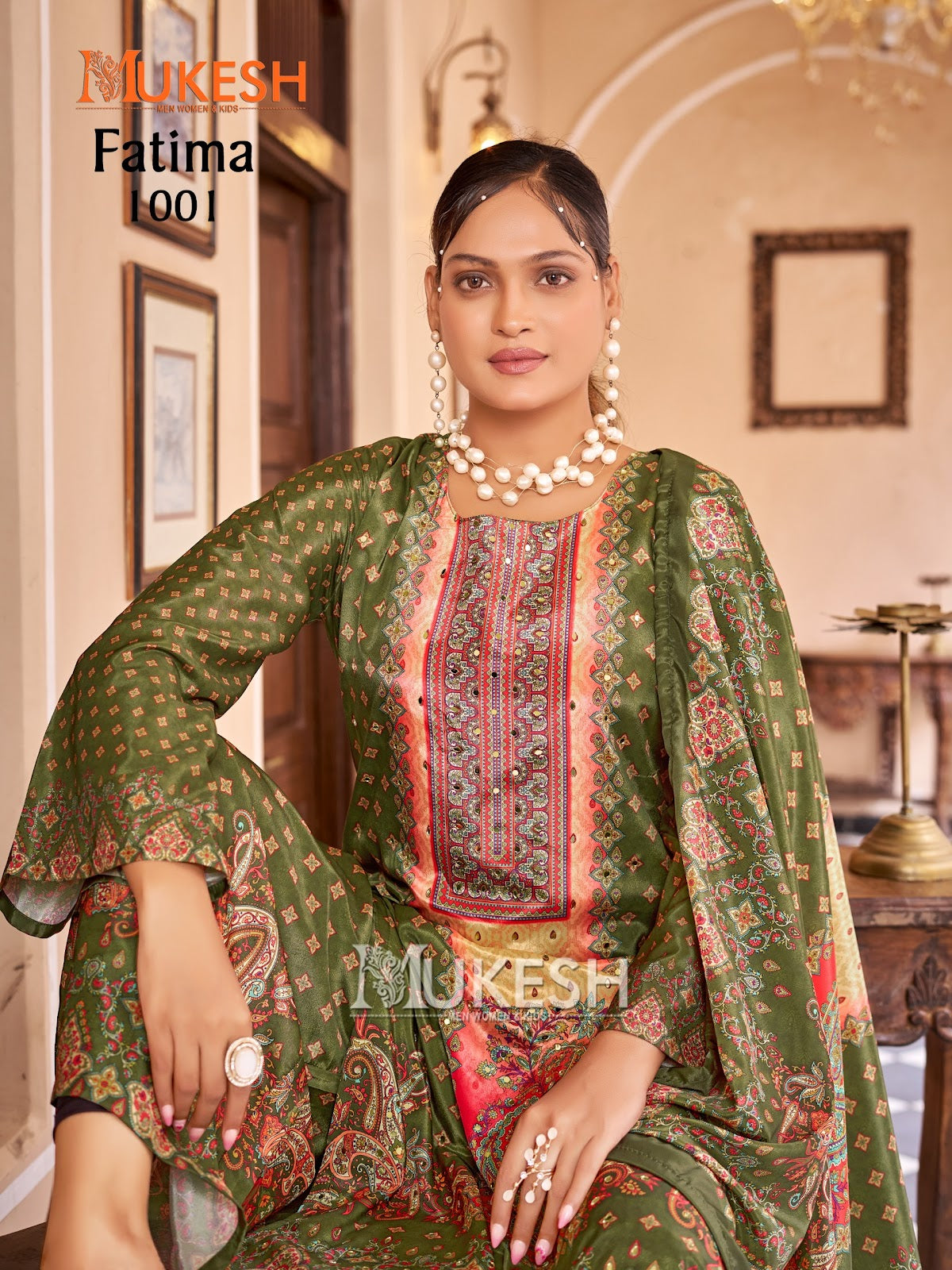 Fatima Mukesh Banwery Crape Silk Pakistani Readymade Suits Supplier