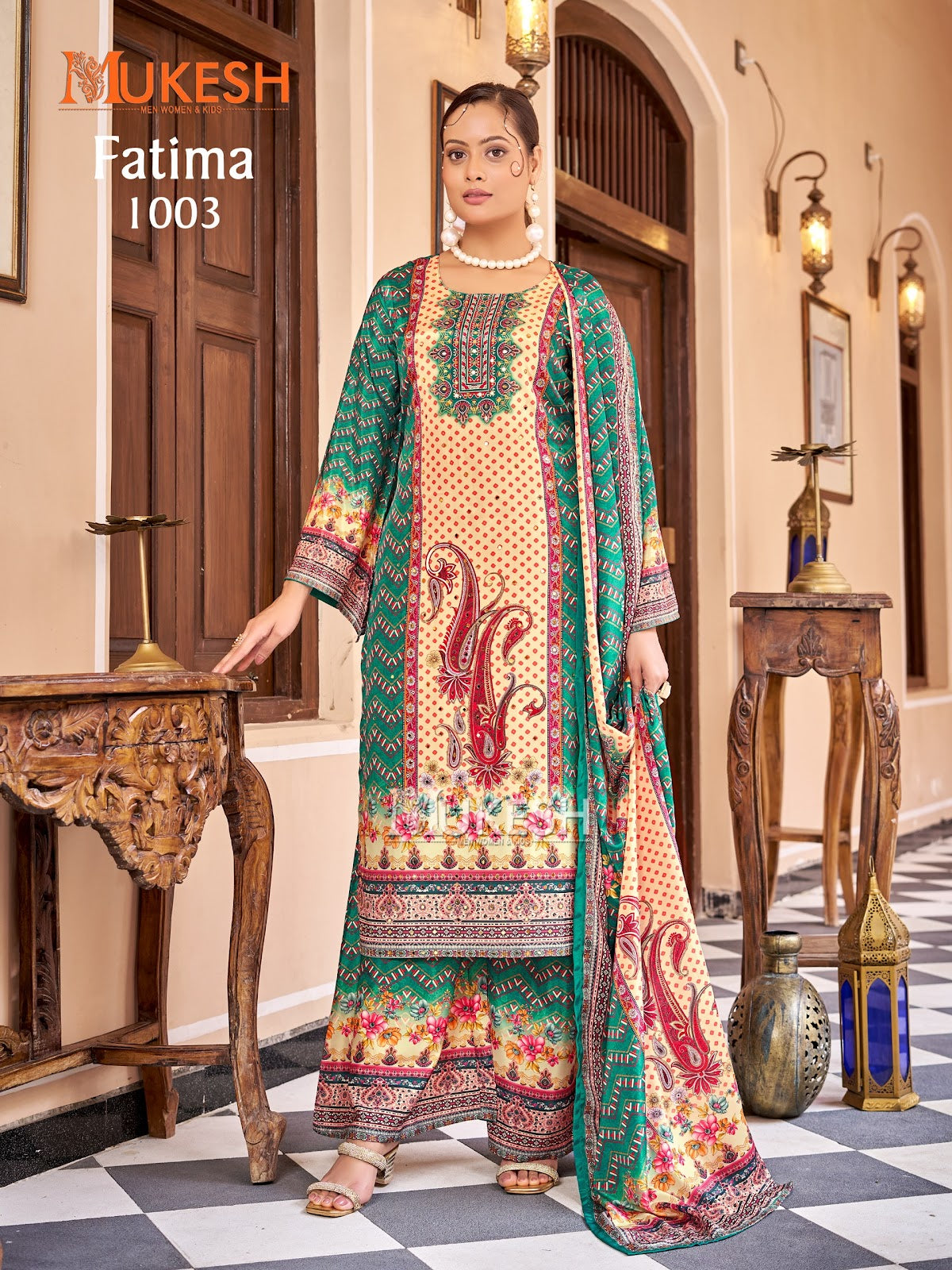 Fatima Mukesh Banwery Crape Silk Pakistani Readymade Suits Supplier