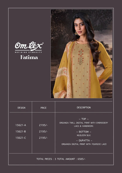 Fatima Omtex Organza Pant Style Suits Manufacturer
