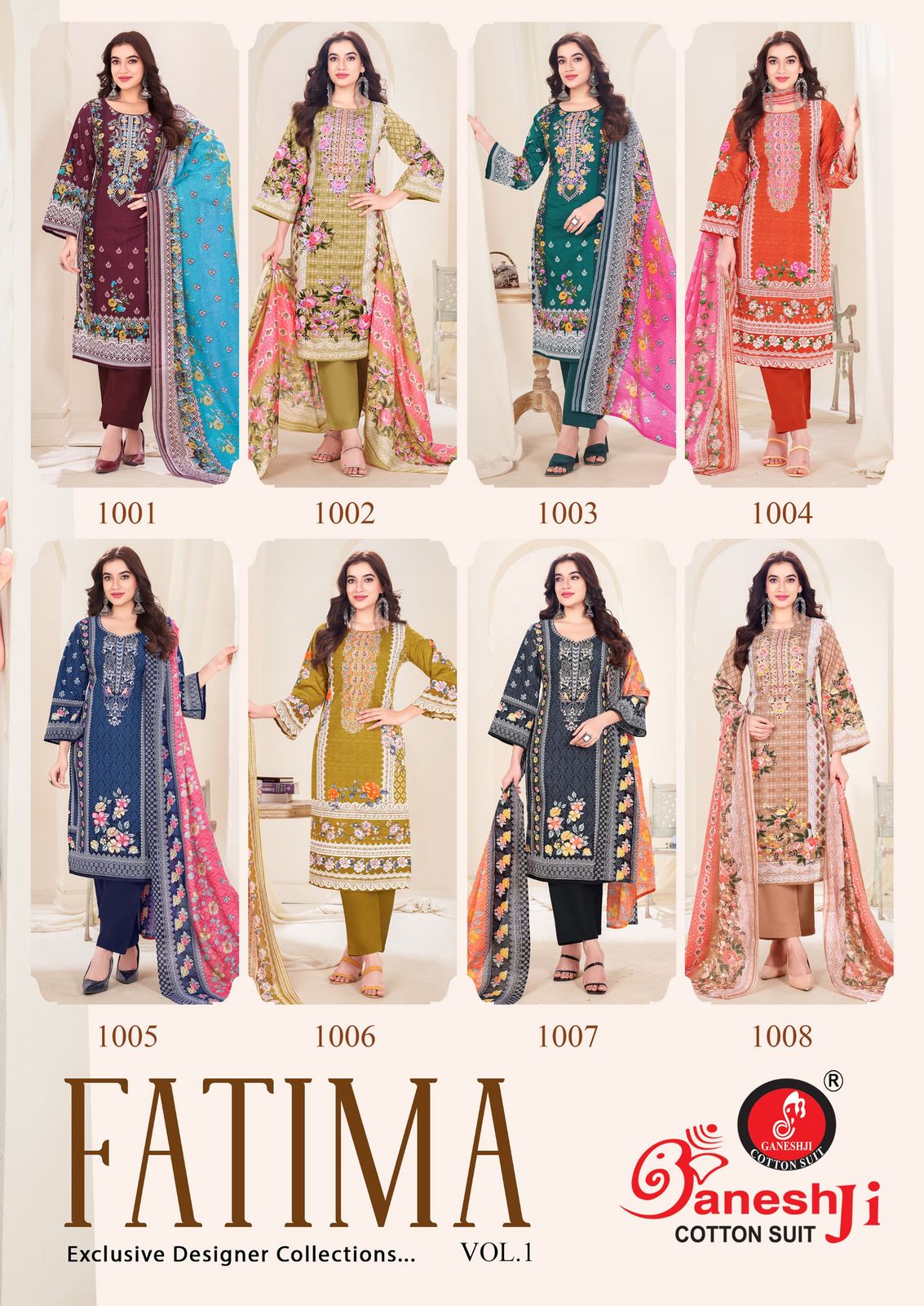 Fatima Vol 1 Ganeshji Cotton Karachi Salwar Suits Wholesale