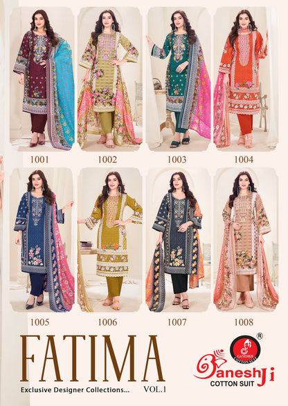 Fatima Vol 1 Ganeshji Cotton Karachi Salwar Suits Wholesale