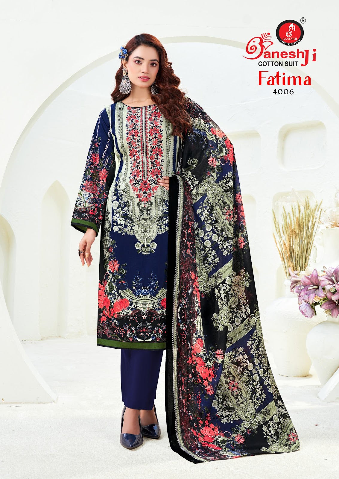 Fatima Vol 4 Ganeshji Cotton Karachi Salwar Suits Wholesaler Ahmedabad
