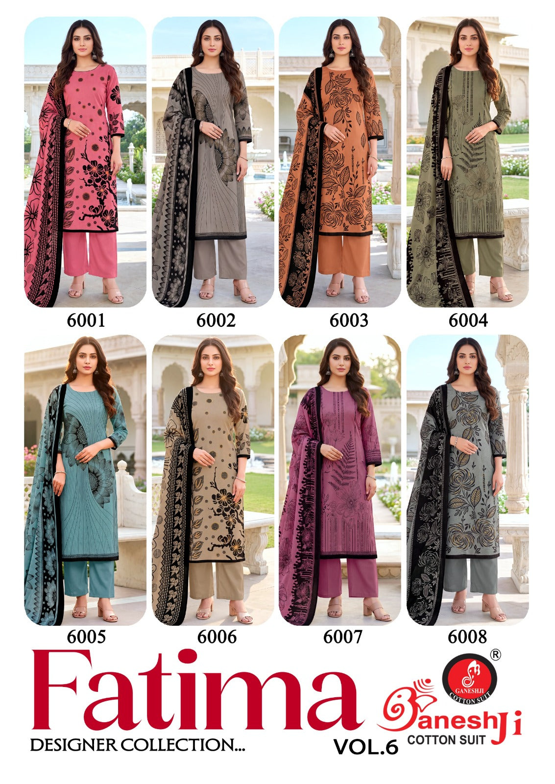 Fatima Vol 6 Ganeshji Mix Cotton Karachi Salwar Suits Exporter Gujarat