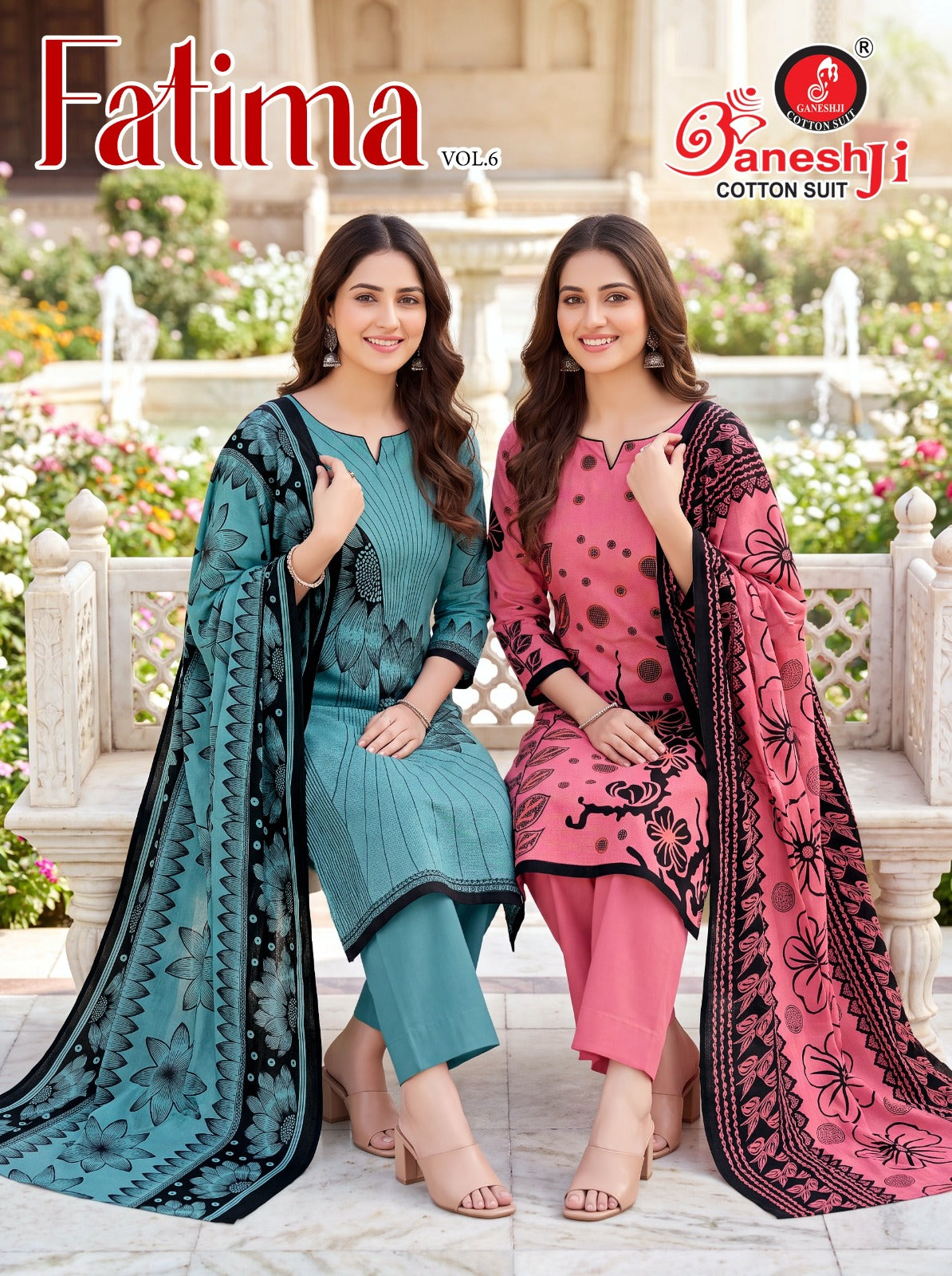 Fatima Vol 6 Ganeshji Mix Cotton Karachi Salwar Suits Exporter Gujarat