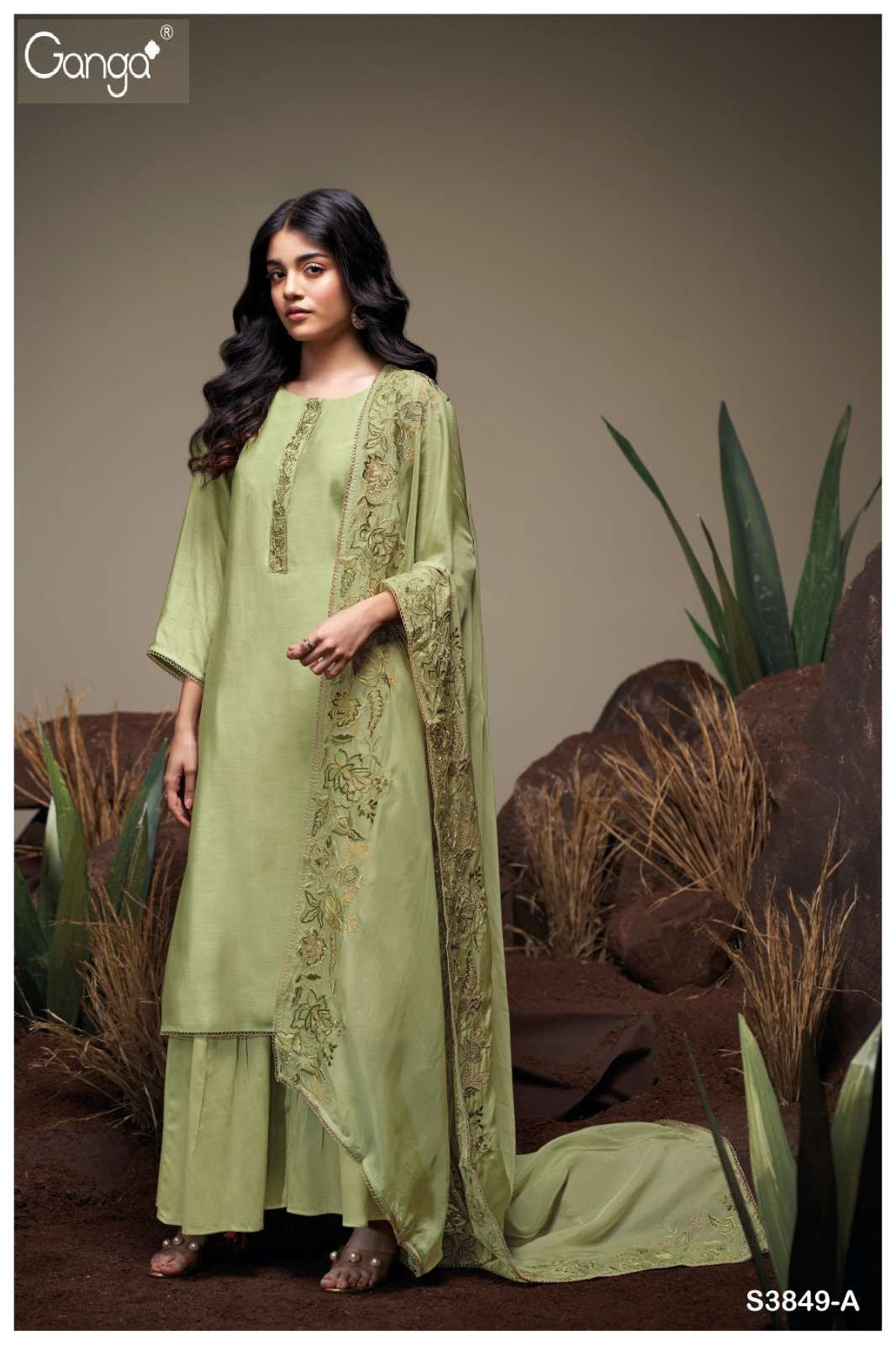 Fayeth 3849 Ganga Premium Bemberg Plazzo Style Suits Wholesale Price