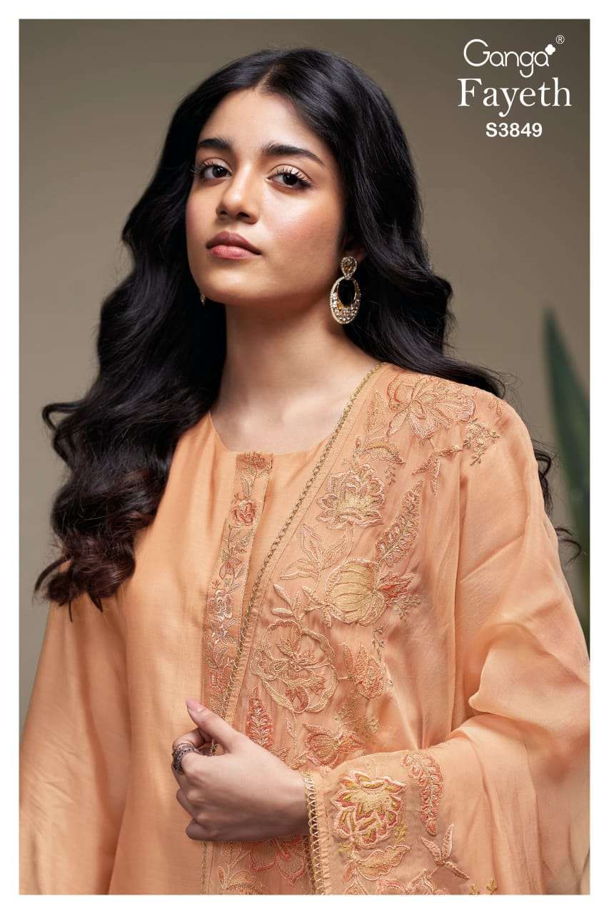 Fayeth 3849 Ganga Premium Bemberg Plazzo Style Suits Wholesale Price