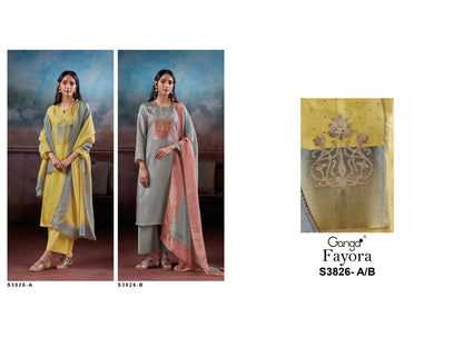 Fayora 3826 Ganga Premium Bemberg Plazzo Style Suits Exporter Gujarat