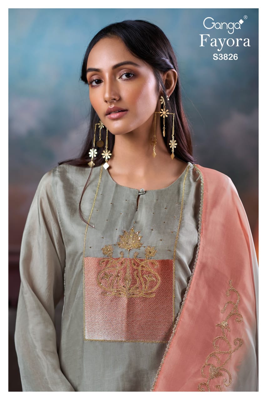 Fayora 3826 Ganga Premium Bemberg Plazzo Style Suits Exporter Gujarat