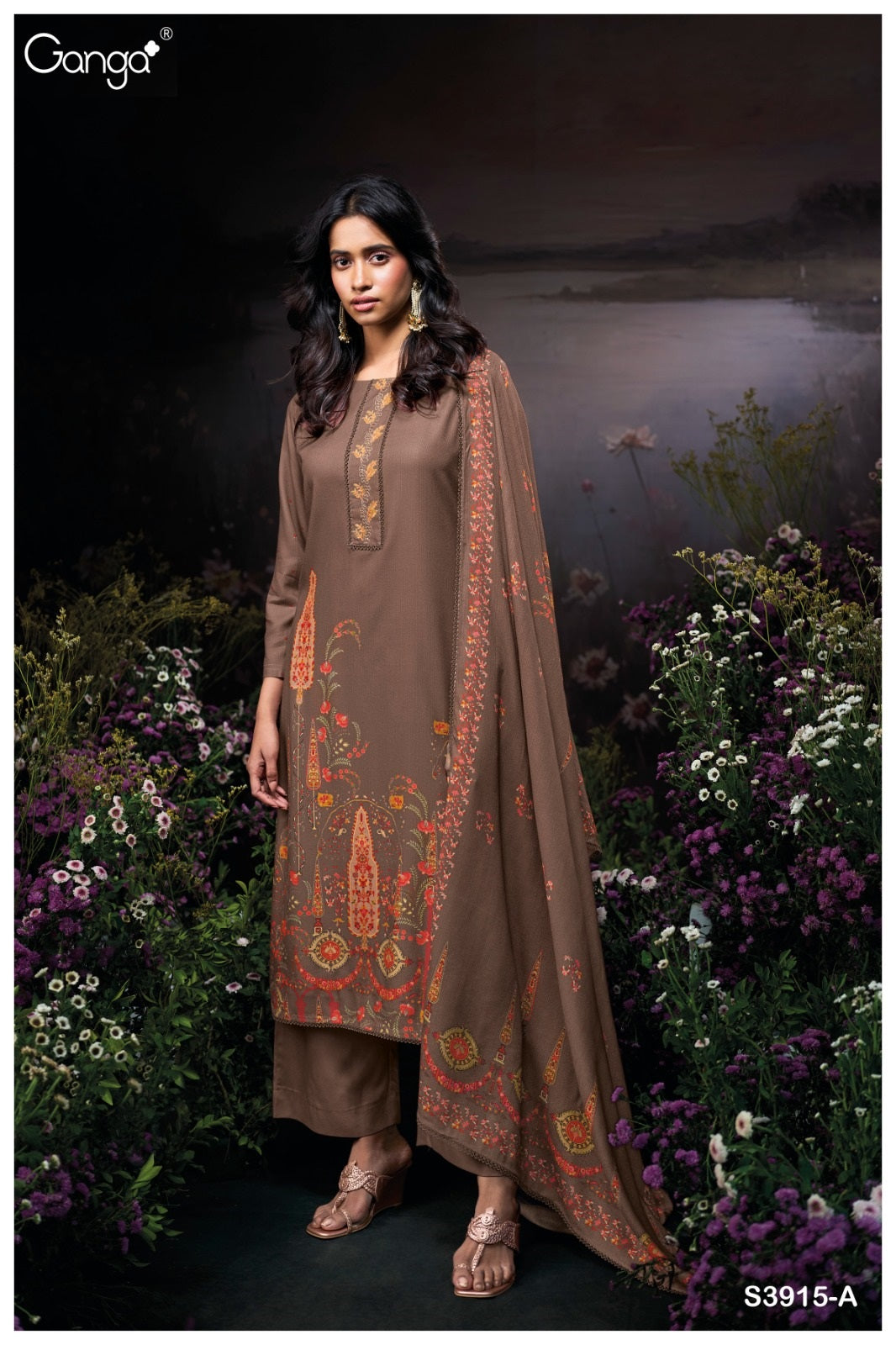 Fayruzie 3915 Ganga Pashmina Suits Exporter Gujarat