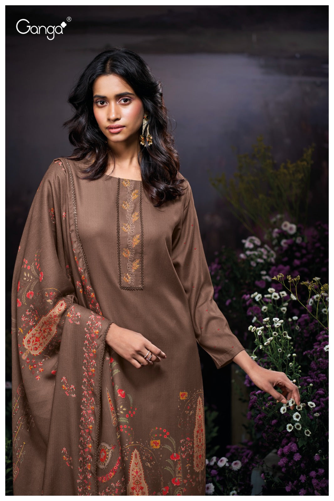 Fayruzie 3915 Ganga Pashmina Suits Exporter Gujarat