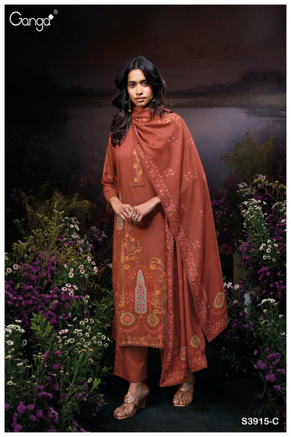 Fayruzie 3915 Ganga Pashmina Suits Exporter Gujarat