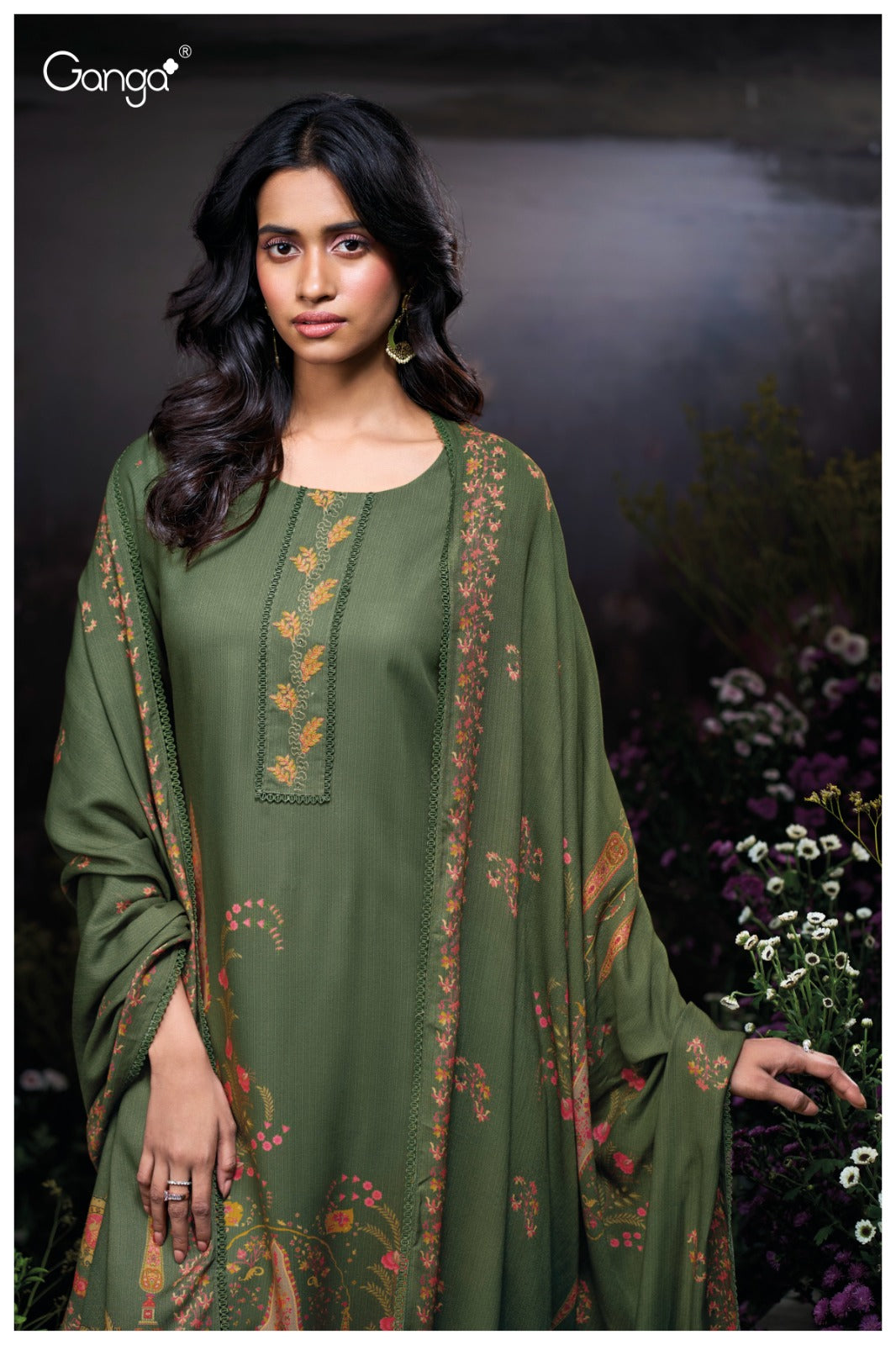 Fayruzie 3915 Ganga Pashmina Suits Exporter Gujarat