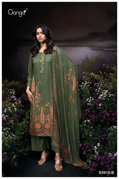 Fayruzie 3915 Ganga Pashmina Suits Exporter Gujarat