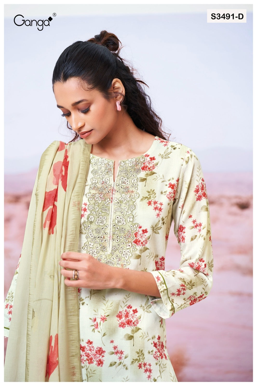 Fazeela 3491 Ganga Premium Cotton Plazzo Style Suits Wholesale