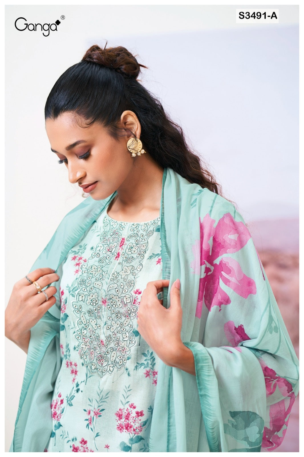 Fazeela 3491 Ganga Premium Cotton Plazzo Style Suits Wholesale