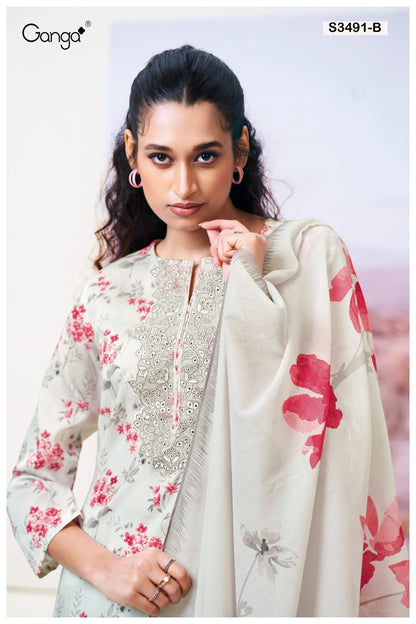 Fazeela 3491 Ganga Premium Cotton Plazzo Style Suits Wholesale