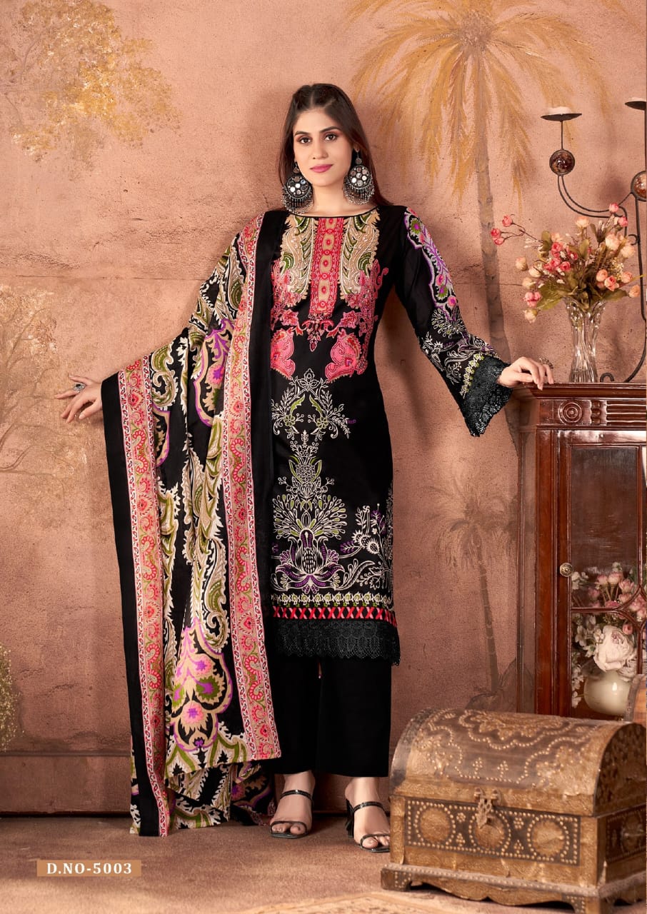 Fazilat Vol 5 Keshar Cotton Karachi Salwar Suits Wholesaler Ahmedabad