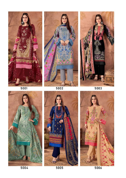 Fazilat Vol 5 Keshar Cotton Karachi Salwar Suits Wholesaler Ahmedabad