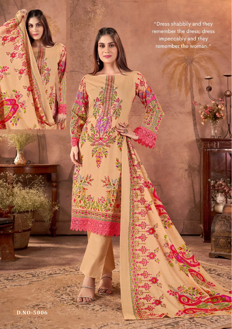 Fazilat Vol 5 Keshar Cotton Karachi Salwar Suits Wholesaler Ahmedabad
