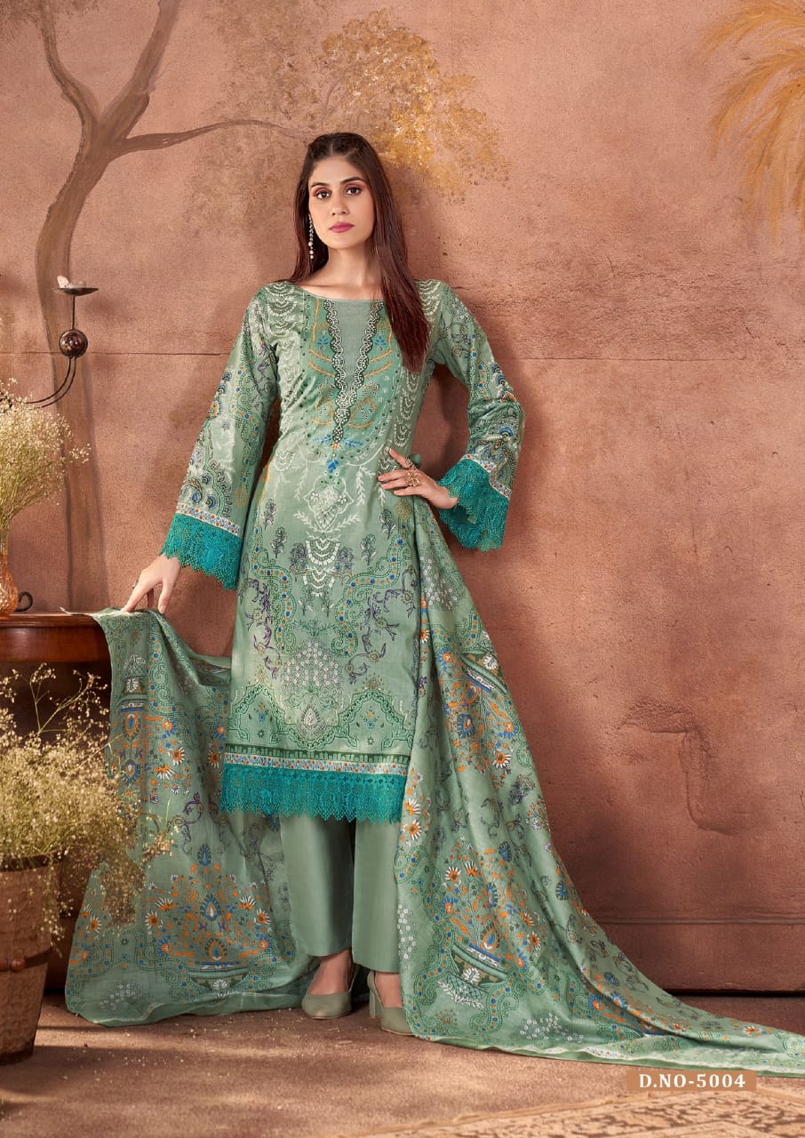 Fazilat Vol 5 Keshar Cotton Karachi Salwar Suits Wholesaler Ahmedabad