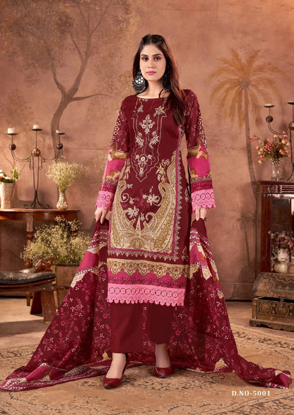 Fazilat Vol 5 Keshar Cotton Karachi Salwar Suits Wholesaler Ahmedabad