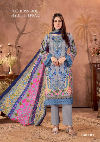 Fazilat Vol 5 Keshar Cotton Karachi Salwar Suits Wholesaler Ahmedabad