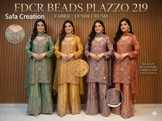 Fdcr Beads 219 Safa Creation Crush Pakistani Readymade Suits Wholesale Price