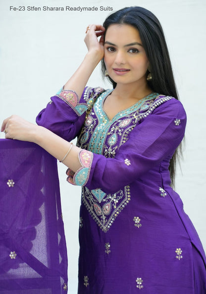Fe-23 Stfen Chinon Readymade Sharara Suits Supplier Gujarat