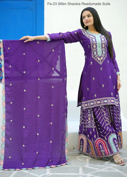 Fe-23 Stfen Chinon Readymade Sharara Suits Supplier Gujarat