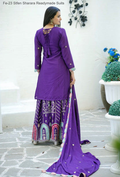 Fe-23 Stfen Chinon Readymade Sharara Suits Supplier Gujarat