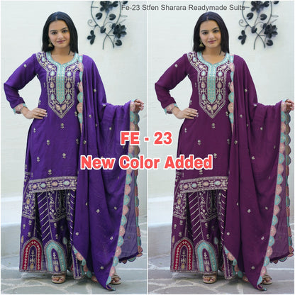 Fe-23 Stfen Chinon Readymade Sharara Suits Supplier Gujarat