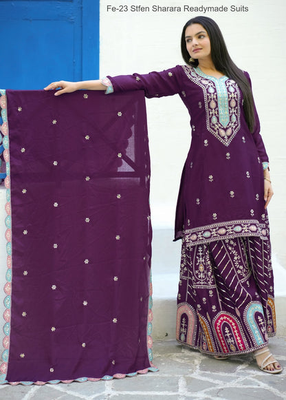 Fe-23 Stfen Chinon Readymade Sharara Suits Supplier Gujarat