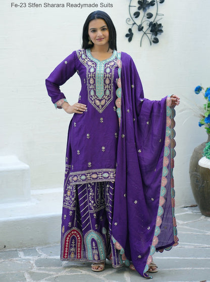 Fe-23 Stfen Chinon Readymade Sharara Suits Supplier Gujarat