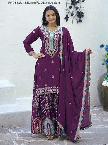 Fe-23 Stfen Chinon Readymade Sharara Suits Supplier Gujarat