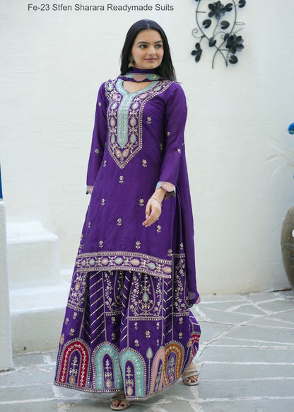 Fe-23 Stfen Chinon Readymade Sharara Suits Supplier Gujarat