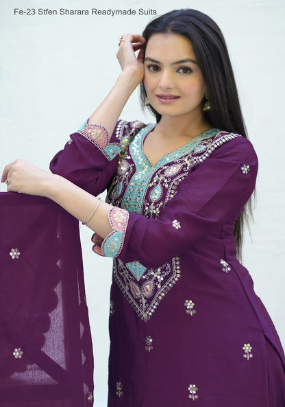 Fe-23 Stfen Chinon Readymade Sharara Suits Supplier Gujarat