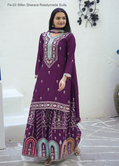 Fe-23 Stfen Chinon Readymade Sharara Suits Supplier Gujarat