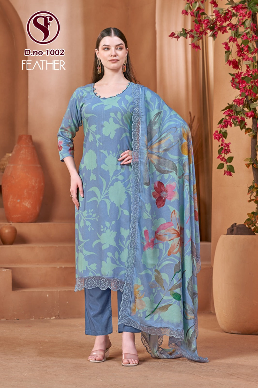 Feather Sweety Fashion Viscose Muslin Pant Style Suits Supplier India