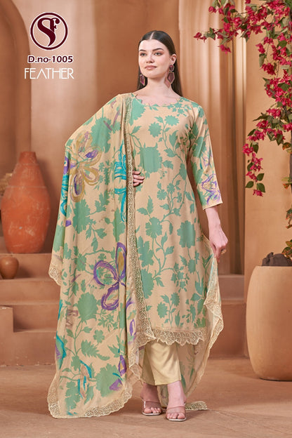 Feather Sweety Fashion Viscose Muslin Pant Style Suits Supplier India