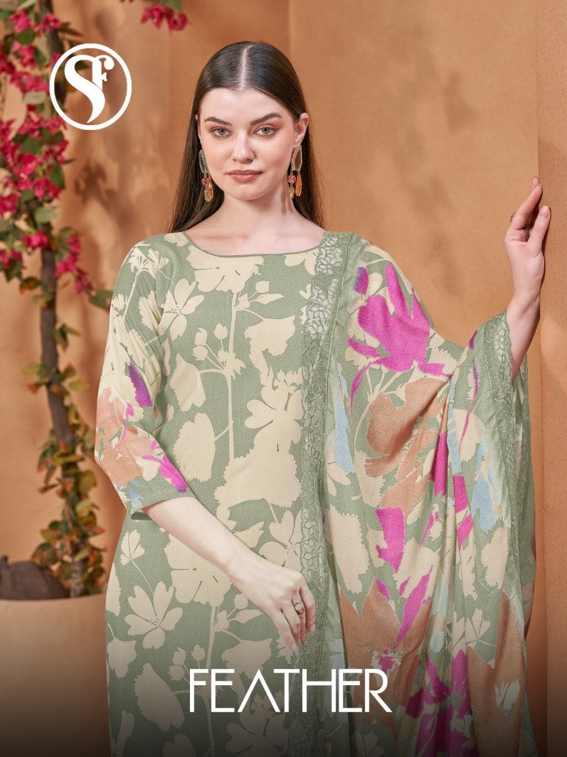 Feather Sweety Fashion Viscose Muslin Pant Style Suits Supplier India