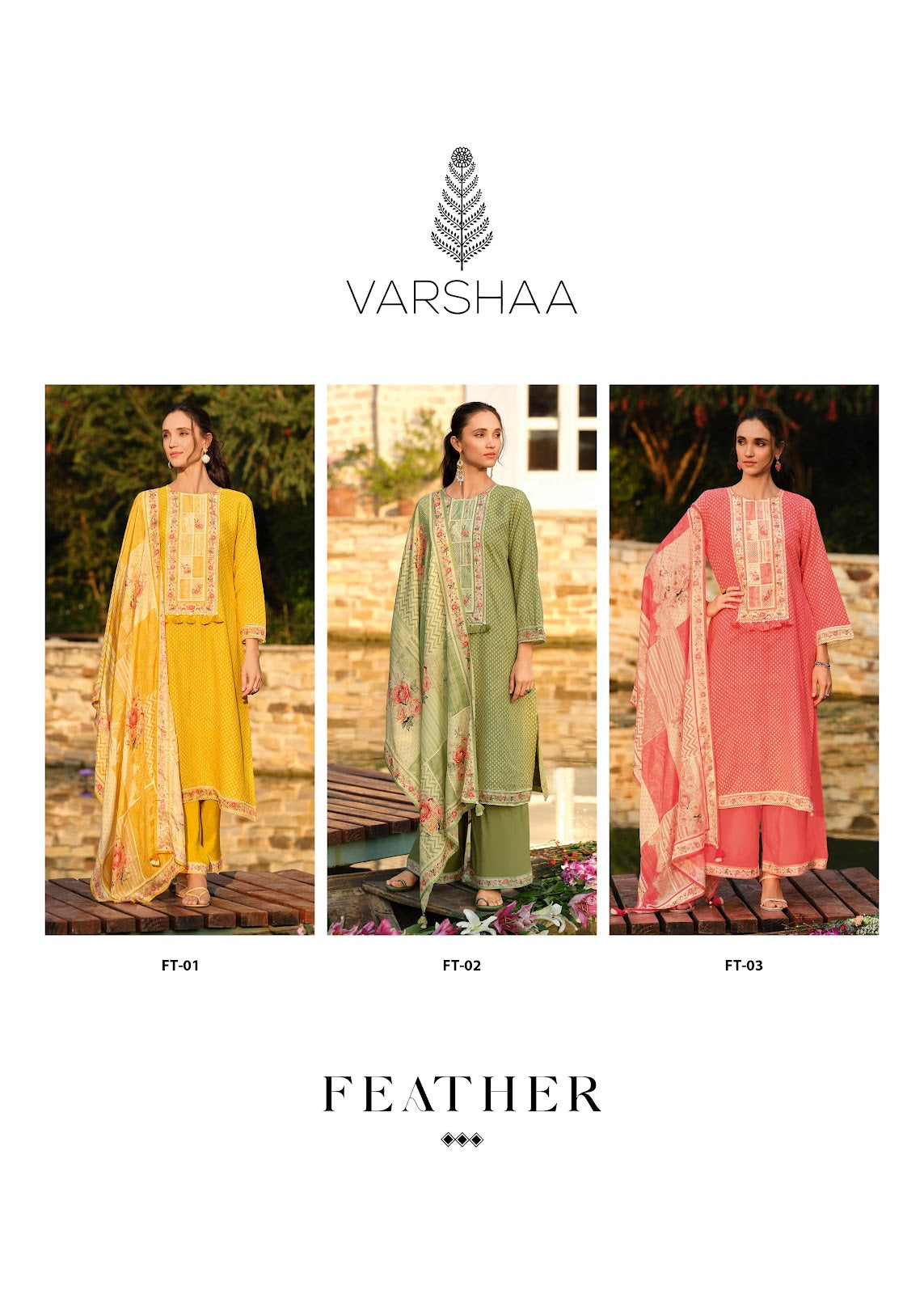 Feather Varshaa Cotton Linen Plazzo Style Suits Manufacturer Gujarat