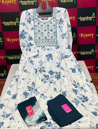 Feeding Queen 080325 Kanha Reyon Readymade Pant Style Suits Wholesaler Gujarat