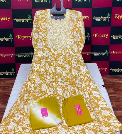 Feeding Queen 080325 Kanha Reyon Readymade Pant Style Suits Wholesaler Gujarat