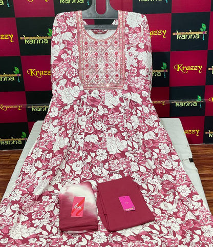 Feeding Queen 080325 Kanha Reyon Readymade Pant Style Suits Wholesaler Gujarat