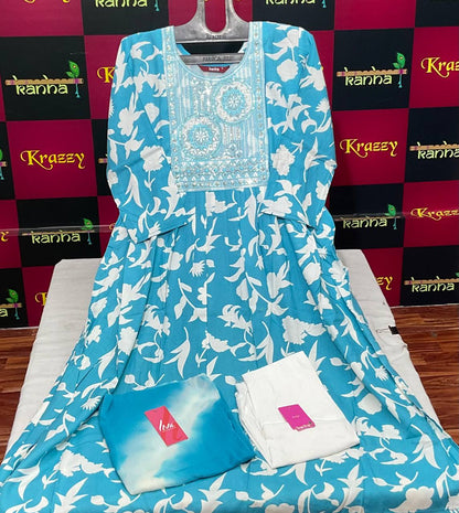 Feeding Queen 080325 Kanha Reyon Readymade Pant Style Suits Wholesaler Gujarat