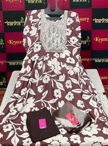 Feeding Queen 080325 Kanha Reyon Readymade Pant Style Suits Wholesaler Gujarat