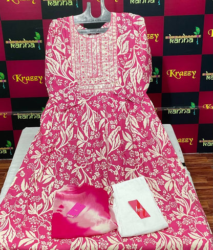 Feeding Queen 080325 Kanha Reyon Readymade Pant Style Suits Wholesaler Gujarat