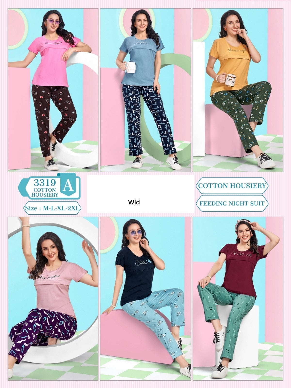 Feeding Style 3319 A Wld Cotton Pyjama Night Suits Exporter