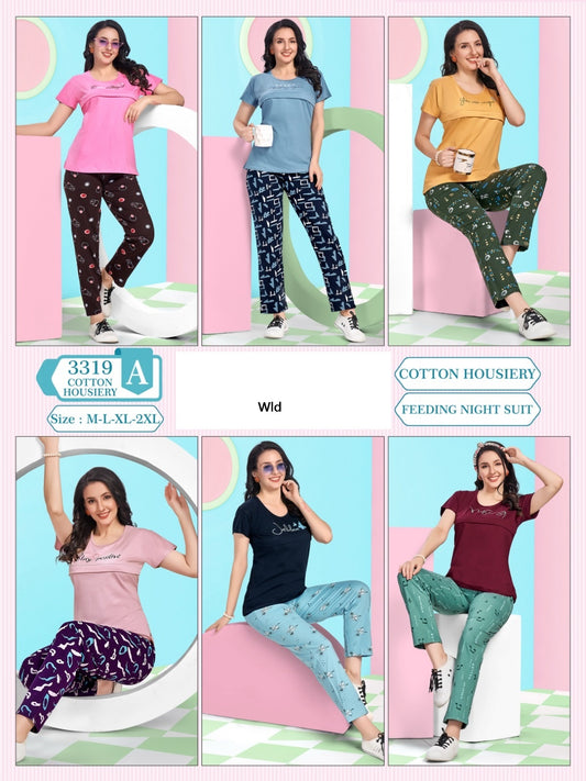 Feeding Style 3319 A Wld Cotton Pyjama Night Suits Exporter